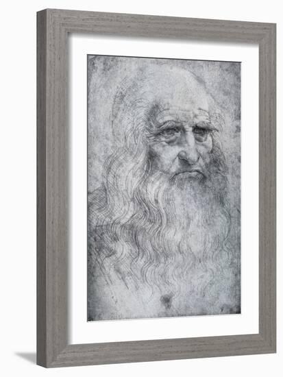 Self Portrait of Leonardo Da Vinci, C1512-1515-Leonardo da Vinci-Framed Giclee Print