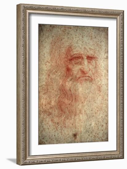 Self Portrait of Leonardo Da Vinci, Italian Painter, Sculptor, Engineer and Architect, C1513-Leonardo da Vinci-Framed Giclee Print