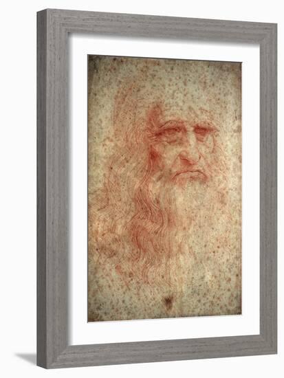 Self Portrait of Leonardo Da Vinci, Italian Painter, Sculptor, Engineer and Architect, C1513-Leonardo da Vinci-Framed Giclee Print