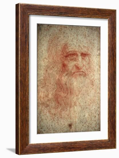 Self Portrait of Leonardo Da Vinci, Italian Painter, Sculptor, Engineer and Architect, C1513-Leonardo da Vinci-Framed Giclee Print