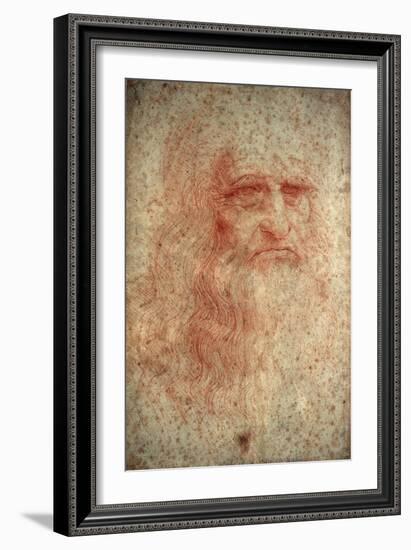 Self Portrait of Leonardo Da Vinci, Italian Painter, Sculptor, Engineer and Architect, C1513-Leonardo da Vinci-Framed Giclee Print