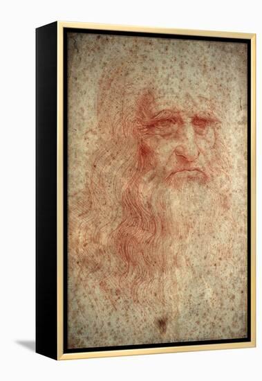 Self Portrait of Leonardo Da Vinci, Italian Painter, Sculptor, Engineer and Architect, C1513-Leonardo da Vinci-Framed Premier Image Canvas