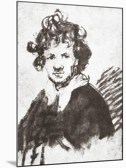 Self Portrait of Rembrandt Harmenszoon Van Rijn-null-Mounted Giclee Print