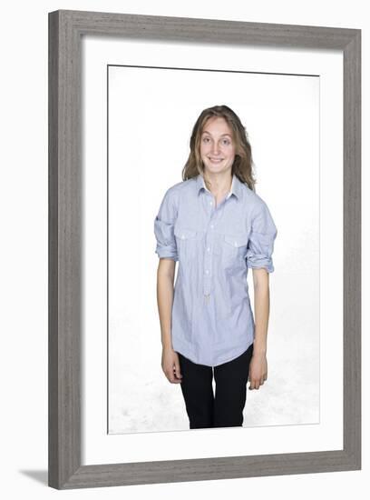 Self Portrait of Smiling Woman-Bojan Brecelj-Framed Photographic Print