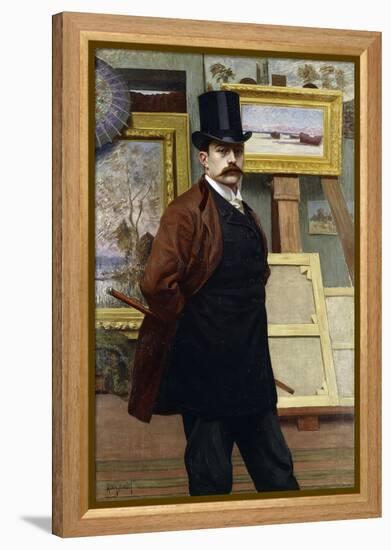 Self Portrait of the Artist in His Studio-Georges Seurat-Framed Premier Image Canvas