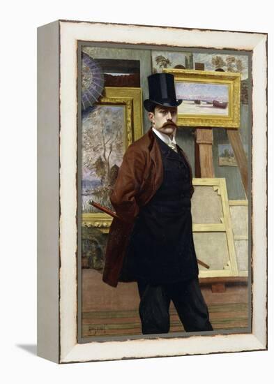 Self Portrait of the Artist in His Studio-Georges Seurat-Framed Premier Image Canvas