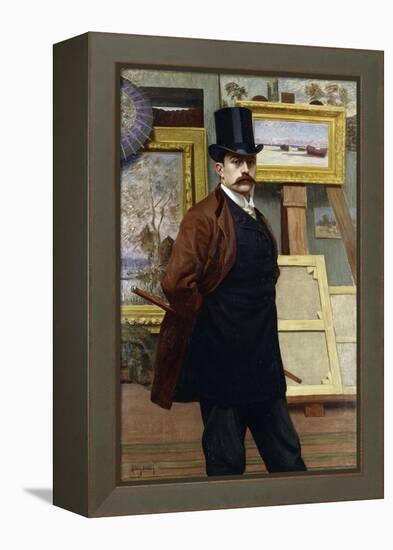 Self Portrait of the Artist in His Studio-Georges Seurat-Framed Premier Image Canvas