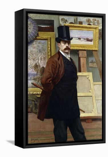 Self Portrait of the Artist in His Studio-Georges Seurat-Framed Premier Image Canvas