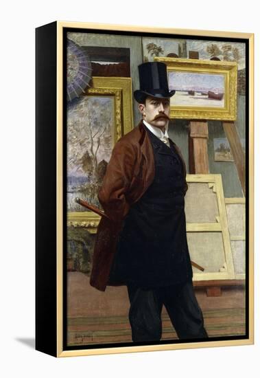 Self Portrait of the Artist in His Studio-Georges Seurat-Framed Premier Image Canvas