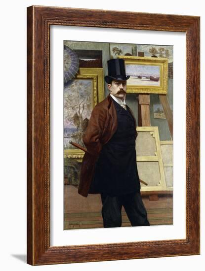 Self Portrait of the Artist in His Studio-Georges Seurat-Framed Giclee Print