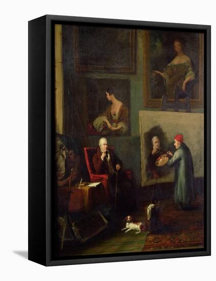 Self Portrait of the Artist Painting Sir Walter Scott (1771-1832)-James Northcote-Framed Premier Image Canvas