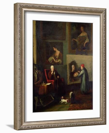 Self Portrait of the Artist Painting Sir Walter Scott (1771-1832)-James Northcote-Framed Giclee Print