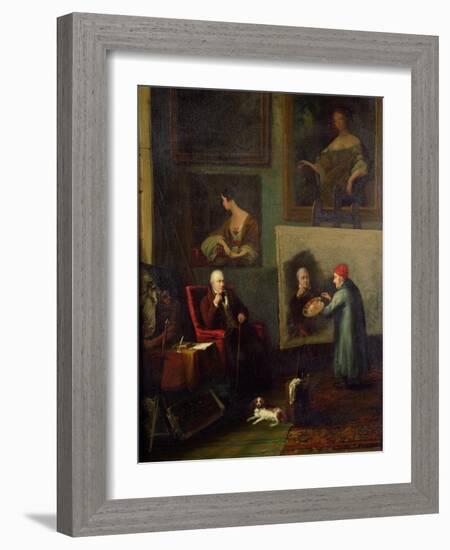 Self Portrait of the Artist Painting Sir Walter Scott (1771-1832)-James Northcote-Framed Giclee Print