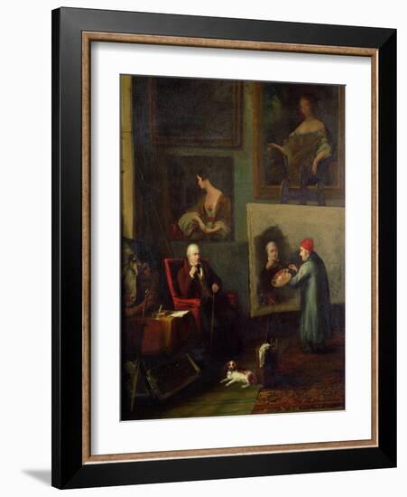 Self Portrait of the Artist Painting Sir Walter Scott (1771-1832)-James Northcote-Framed Giclee Print