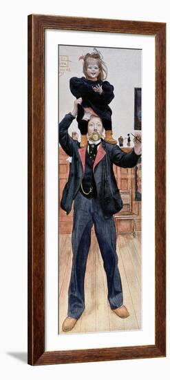 Self Portrait of the Artist with His Daughter, Brita, 1899-Carl Larsson-Framed Giclee Print