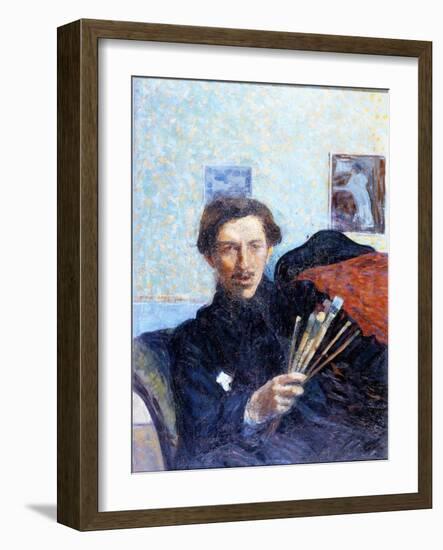 Self-Portrait of Umberto Boccioni in 1908. Pinacoteca Di Brera Milan.-Umberto Boccioni-Framed Giclee Print