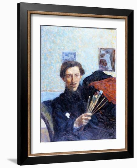 Self-Portrait of Umberto Boccioni in 1908. Pinacoteca Di Brera Milan.-Umberto Boccioni-Framed Giclee Print