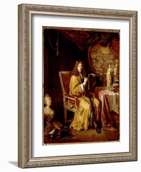 Self-Portrait (Oil on Canvas, 17Th Century)-Pierre Mignard-Framed Giclee Print