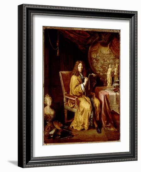 Self-Portrait (Oil on Canvas, 17Th Century)-Pierre Mignard-Framed Giclee Print