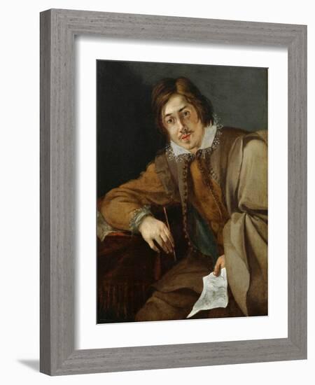 Self-Portrait (Oil on Copper)-Cornelis Saftleven-Framed Giclee Print