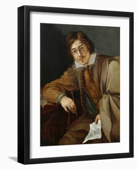 Self-Portrait (Oil on Copper)-Cornelis Saftleven-Framed Giclee Print