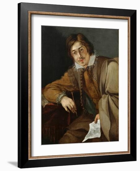 Self-Portrait (Oil on Copper)-Cornelis Saftleven-Framed Giclee Print