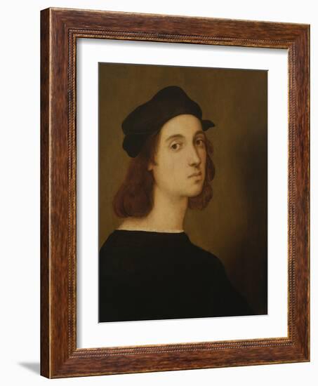 Self Portrait (Oil on Panel)-Raphael (1483-1520)-Framed Giclee Print