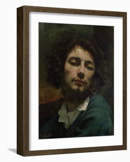 Self Portrait Or, the Man with a Pipe, circa 1846-Gustave Courbet-Framed Giclee Print