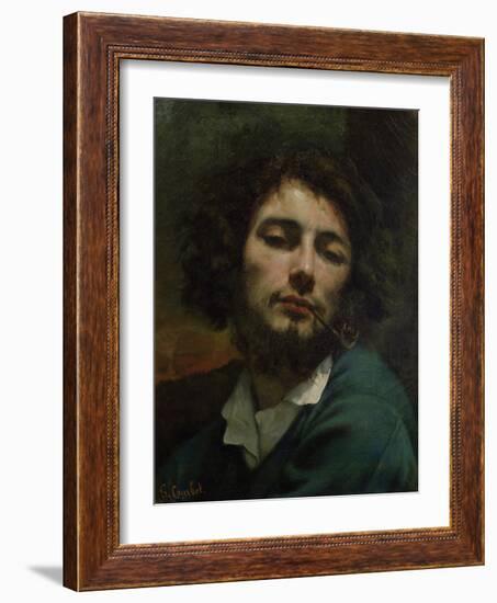 Self Portrait Or, the Man with a Pipe, circa 1846-Gustave Courbet-Framed Giclee Print