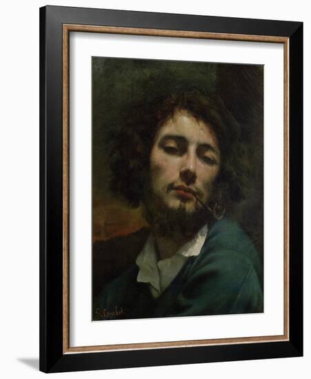 Self Portrait Or, the Man with a Pipe, circa 1846-Gustave Courbet-Framed Giclee Print