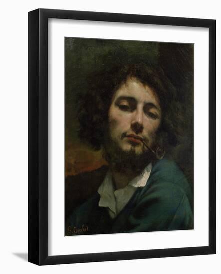 Self Portrait Or, the Man with a Pipe, circa 1846-Gustave Courbet-Framed Giclee Print