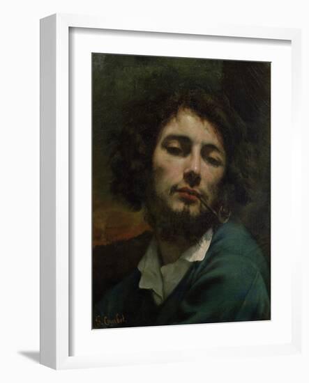 Self Portrait Or, the Man with a Pipe, circa 1846-Gustave Courbet-Framed Giclee Print