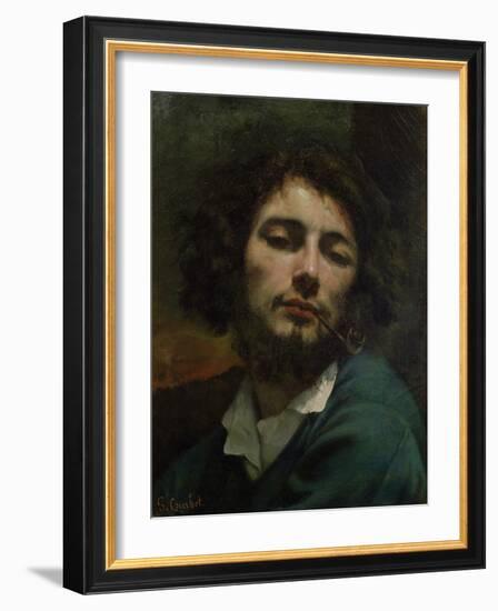 Self Portrait Or, the Man with a Pipe, circa 1846-Gustave Courbet-Framed Giclee Print