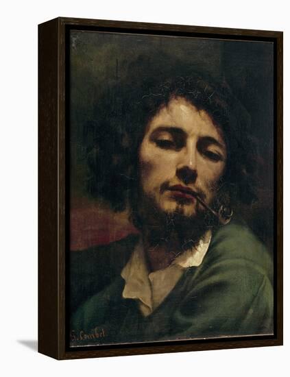 Self-Portrait or the Man with the Pipe (Oil on Canvas, 1849)-Gustave Courbet-Framed Premier Image Canvas