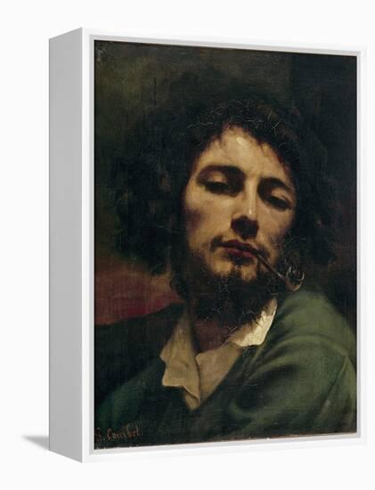 Self-Portrait or the Man with the Pipe (Oil on Canvas, 1849)-Gustave Courbet-Framed Premier Image Canvas