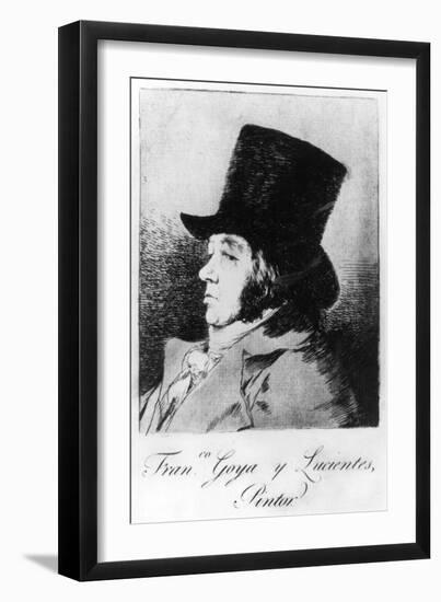 Self Portrait, Plate 1 of 'Los Caprichos', Pub. 1799-Francisco de Goya-Framed Giclee Print