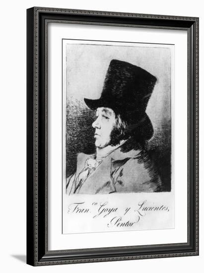 Self Portrait, Plate 1 of 'Los Caprichos', Pub. 1799-Francisco de Goya-Framed Giclee Print