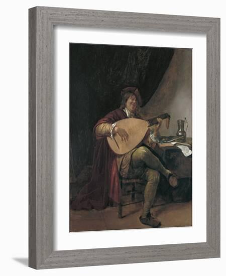 Self-Portrait Playing the Lute, Ca 1665-Jan Havicksz Steen-Framed Giclee Print