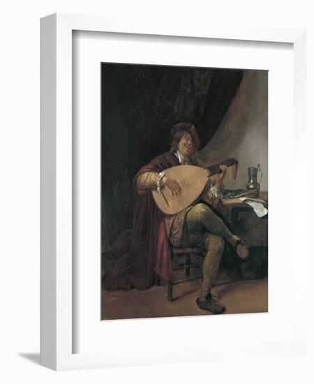 Self-Portrait Playing the Lute, Ca 1665-Jan Havicksz Steen-Framed Giclee Print