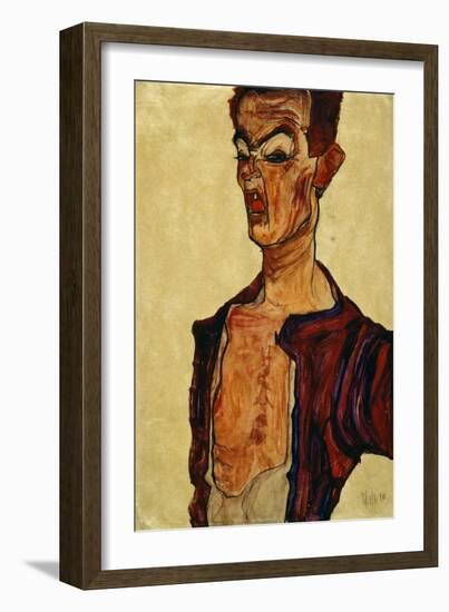 Self Portrait Screaming-Egon Schiele-Framed Giclee Print