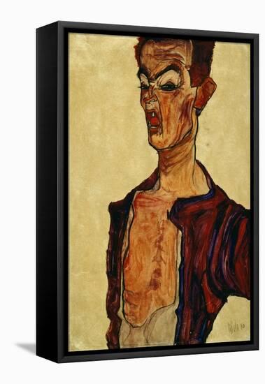 Self Portrait Screaming-Egon Schiele-Framed Premier Image Canvas