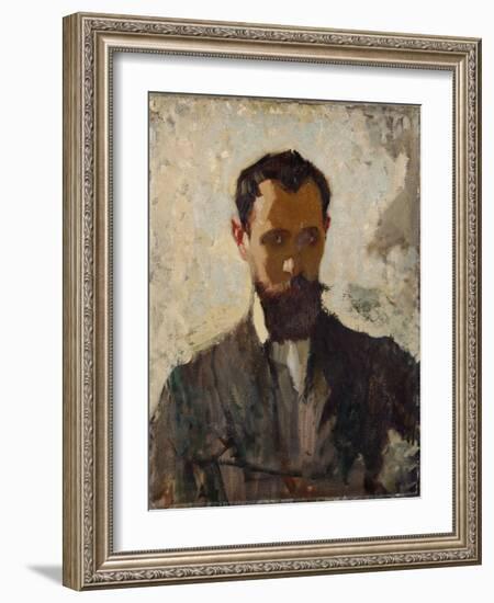 Self Portrait Study, C.1912 (Oil on Canvas)-Adolphe Valette-Framed Giclee Print