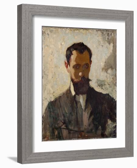 Self Portrait Study, C.1912 (Oil on Canvas)-Adolphe Valette-Framed Giclee Print