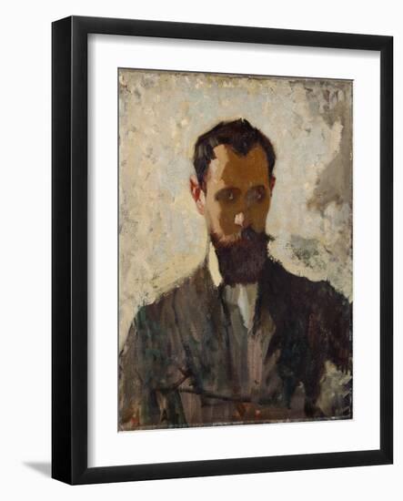 Self Portrait Study, C.1912 (Oil on Canvas)-Adolphe Valette-Framed Giclee Print