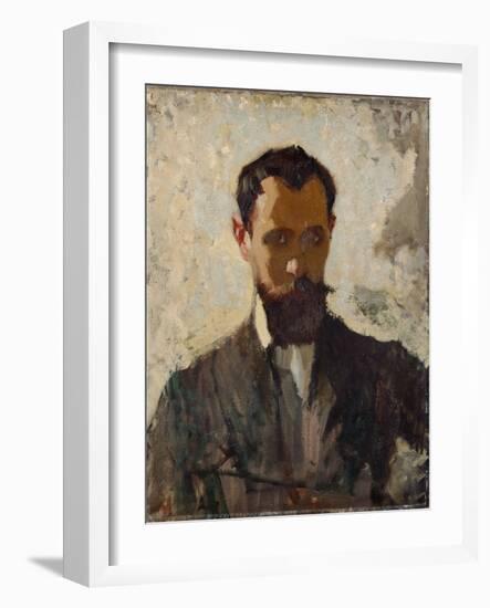 Self Portrait Study, C.1912 (Oil on Canvas)-Adolphe Valette-Framed Giclee Print