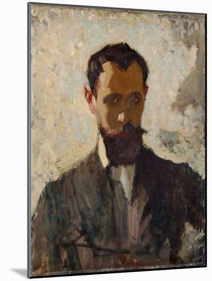 Self Portrait Study, C.1912 (Oil on Canvas)-Adolphe Valette-Mounted Giclee Print
