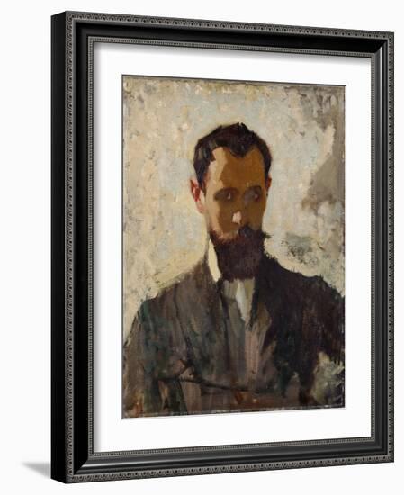 Self Portrait Study, C.1912 (Oil on Canvas)-Adolphe Valette-Framed Giclee Print