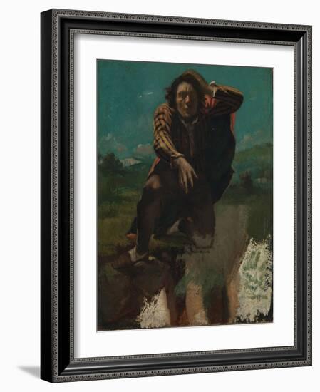 Self-Portrait (The Man Made Mad by Fea)-Gustave Courbet-Framed Giclee Print