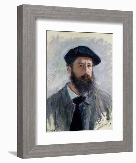 Self Portrait with a Beret, 1886-Claude Monet-Framed Giclee Print