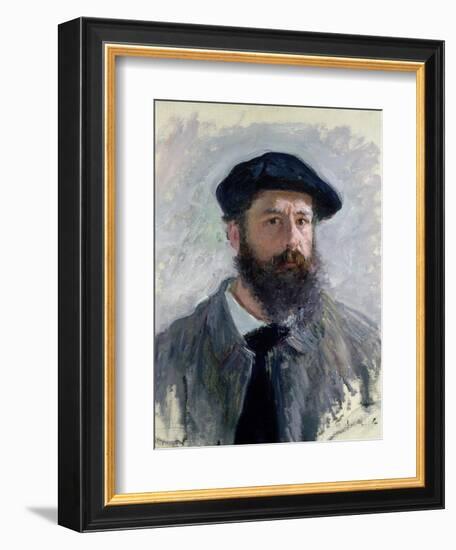 Self Portrait with a Beret, 1886-Claude Monet-Framed Giclee Print